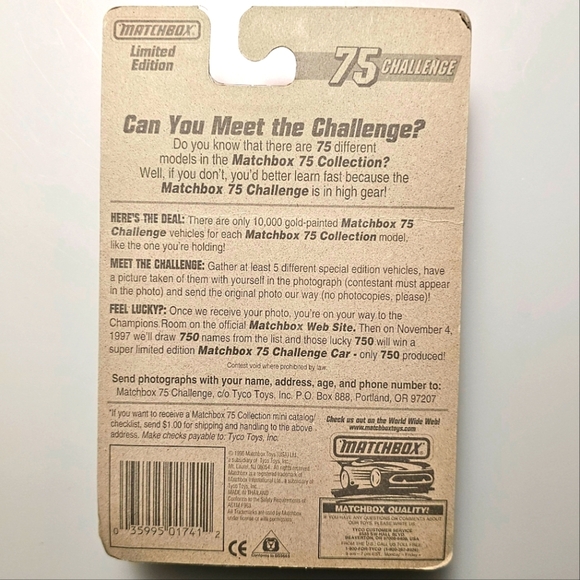 MATCHBOX 1997 Edition Gold Painted Camaro Z-28 Police Car Model - Picture 11 of 13